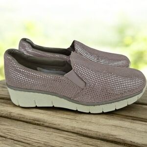 Rieker Suede Leather Confort Slip On Shoes Walking Loaker Size 36